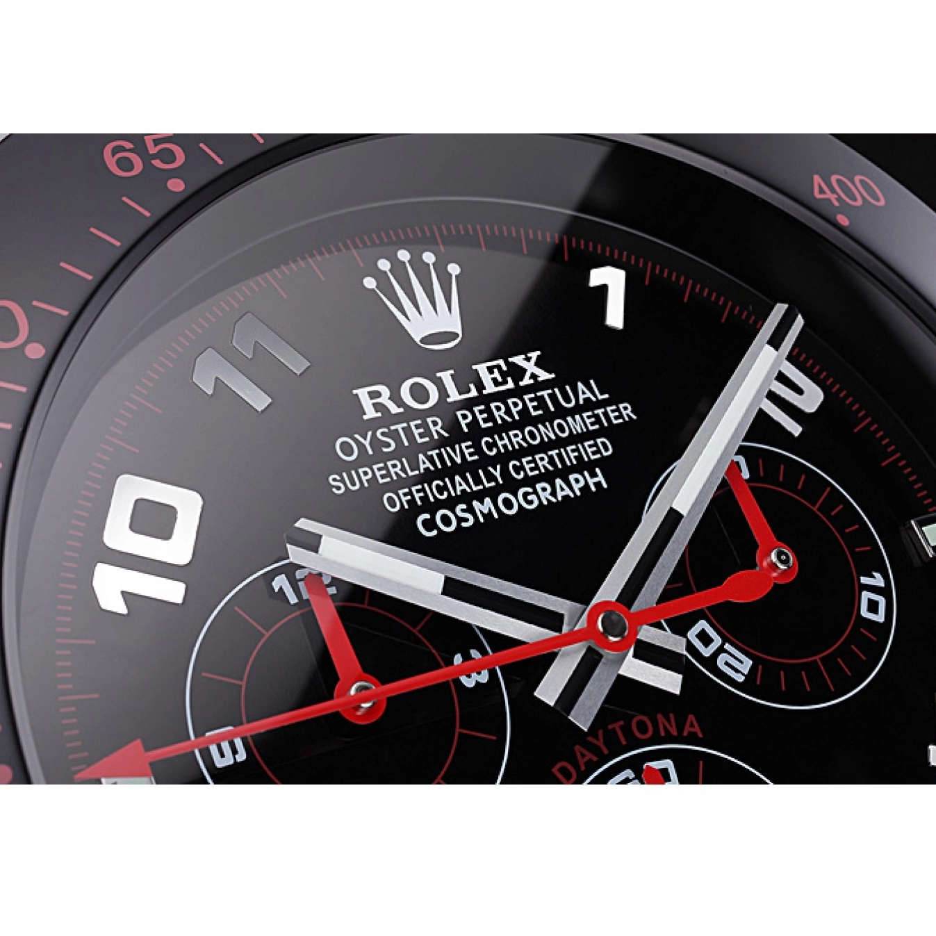 Aaa fake watches Cosmograph 621908 Clock Wall Black-Red Daytona Rolex 0727